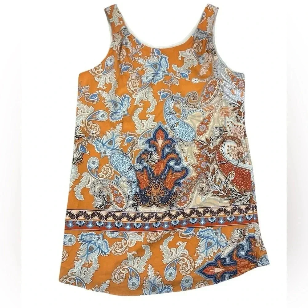 Lily Rose Women's Size 12 Paisley Floral Tank Dress Multicolor